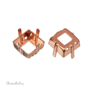 4428 Оправа для ювелирного кристалла Square FS 8 мм, томпак