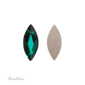 2201 Кристалл холодной фиксации Marquise 14x6 мм – Emerald (#205)