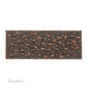 89803 Кристальная ткань Galuchat 75x29 мм – Black/Copper (#012/001COP)