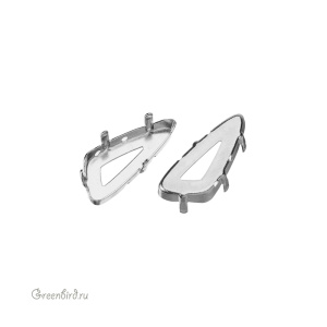 4790 Оправа для ювелирного кристалла Wing FS 23х10 мм, белая бронза