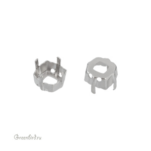 4460 Оправа для ювелирного кристалла Magical Square Fancy Stone 8 мм, белая бронза