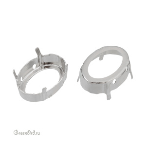 4120 Оправа для ювелирного кристалла Oval Fancy Stone 18х13 мм, белая бронза