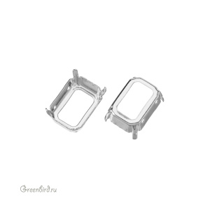 4610 Оправа для ювелирного кристалла Octagon FS 18х13 мм, белая бронза