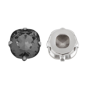 Кристалл в оправе 4470C 14 мм Crystalbird - Black Diamond (#215), родий, 1 шт. (#CBCS-0067)