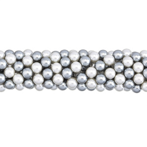 Crystalbird Жемчуг круглый 10 мм, серый микс, нить (#MIX06)