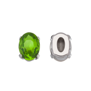 Кристалл в оправе 4120C 8x6 мм Crystalbird - Fern Green (#291), родий, 8 шт. (#CBCS-0078)