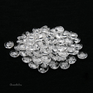 Lentil 2 отверстия 6mm, Crystal, 10 гр (#00030)