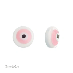 Бусина "Глаз Фатимы", пластик, розовый, 1 шт. (#SVA-PL-12)