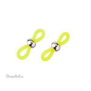 Цветной держатель-концевик для очков, желтый, серебро, 1 шт. (#SVA-006S)