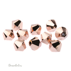 Swarovski 5328 Биконусы 5 мм, розовое золото 2X (#001ROGL2), уп. 10 шт.