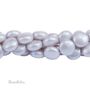 Swarovski 5860 Жемчуг плоский 12x7 мм, иризирующий голубино-серый (#954), 1 шт.