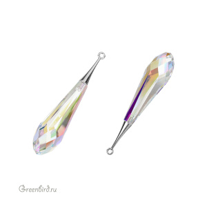 6532 подвеска Pure Drop 44mm, родий, Crystal AB (#001AB)