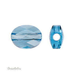 Swarovski 5051 Бусина Мини Овал 8х6 мм, аквамарин (#202), 1 шт.