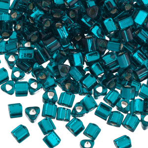 Бисер TOHO Triangle 8/0 внутреннее серебрение, сине-зеленый (#27BD), 10 г