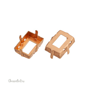 4527 Оправа для ювелирного кристалла Step Cut FS 14х10 мм, томпак