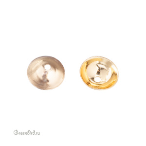 Шапочка гладкая 8 мм, золото, 1 шт. (#SVAC-53G)