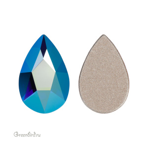 Swarovski 2303 Клеевые стразы Капля 14х9 мм, кобальт с мерцанием (#369SHIM), 1 шт.