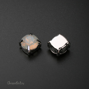 Swarovski 1088 Шатон в оправе SS39, родий, светло-серый опал (#383), 1 шт.