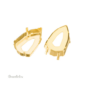 4707 Оправа для ювелирного кристалла Slim Trilliant FS 24х15,2 мм, золото