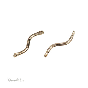 Коннектор "Изогнутая палочка", золото, 1 шт. (9H857), Корея