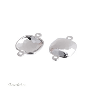 4483 Оправа-коннектор для Thin Cushion Fancy Stone 10 мм, томпак/родий