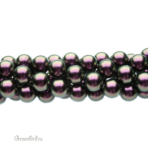 Swarovski 5810 Жемчуг 8 мм, иризирующий пурпурный (#943), уп. 20 шт.