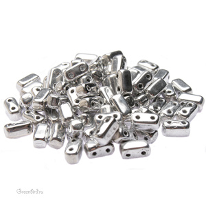 Bricks 3x6mm, Silver/Crystal, 10 гр (#S00030)