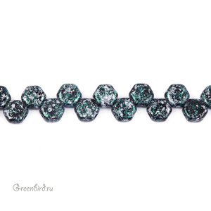 Honeycomb bead 6mm, Tweedy Green, 30 шт. (#23980/45707)