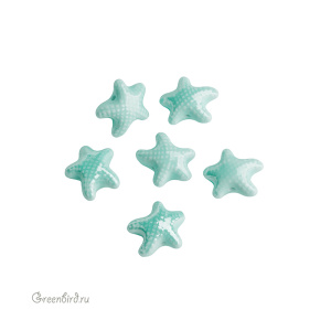 Бусина керамика "Морская звезда" 17х20 мм, бирюзовый, 1 шт. (#SVA-CRM-11)