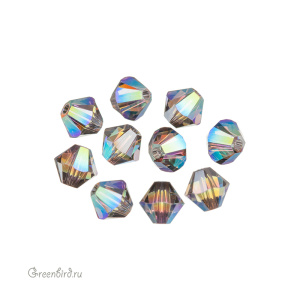 5328 Bicone 5mm – Crystal AB Satin (#001ABSAT)