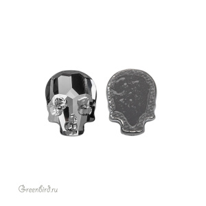 2856 Кристалл горячей фиксации Skull 10x7,5 мм – Silver Night (#001SINI), 1 шт.