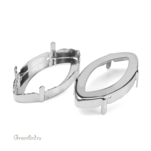 4227 Оправа для Navette Fancy Stone 32х17 мм, родий