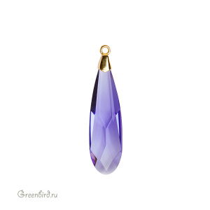 Swarovski 6533 подвеска Капля с бейлом 17,5 мм, золото, танзанит (#539), 1 шт.