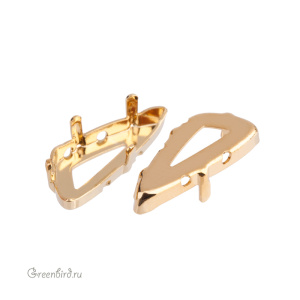 4790 Оправа для Wing Fancy Stone 18х7,5 мм, томпак/золото