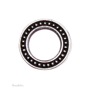 Коннектор "Шарики" кольцо 16 мм, ант. серебро, 1 шт. (#TC-3137)