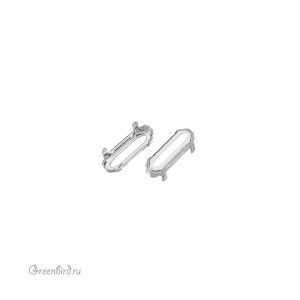 4161 Оправа для ювелирного кристалла Long Classical Oval 15х5 мм, белая бронза