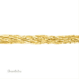 Бусины Геметин 2 мм, шестигранные рондели, желтое золото, нить (#SV-HMT-51)