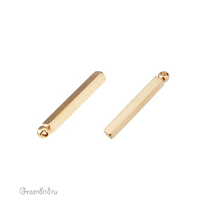 Подвеска-палочка 18 мм, матовое золото, 1 шт. (9E840), Корея