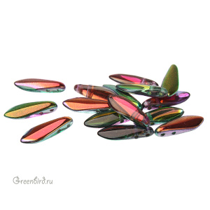 Dagger 2 отверстия 5x16mm, Peacock/Gold, 1 шт. (#16314CR)