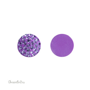 Swarovski 86601 Кабошон с кристальным паве 8 мм, танзанит (#539), 1 шт.