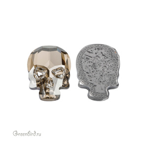 2856 Кристалл горячей фиксации Skull 14x10,5 мм – Golden Shadow (#001GSHA), 1 шт.