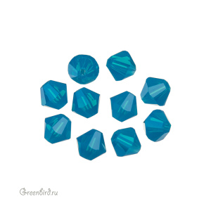 Swarovski 5328 Биконусы 5 мм, карибский синий опал (#394), уп. 10 шт.