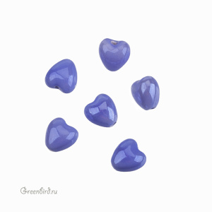 Бусина керамика "Сердце" 12х12,5 мм, синий, 1 шт. (#SVA-CRM-07)