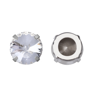 Кристалл в оправе 1122C Rivoli 12 мм Crystalbird - Crystal (#001), родий, 1 шт. (#CBCS-0039)