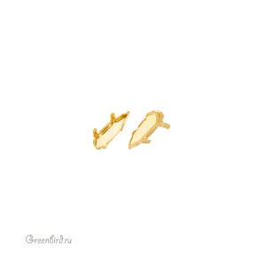 4331 Оправа для ювелирного кристалла Raindrop Fancy Stone 11 мм, золото