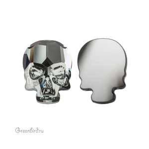 2856 Кристалл холодной фиксации Skull 14x10,5 мм – Silver Night (#001SINI)