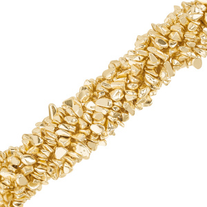 Бусины Геметин 7-12 мм, крошка, цвет: золото, нить (#SV-HMT-121)