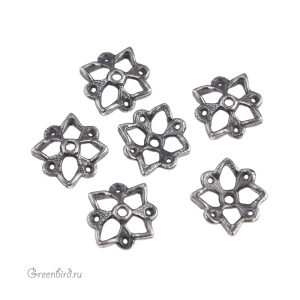 "Время рыцарей", чашечка-коннектор, ант. серебро, 1 шт. (#С1301)