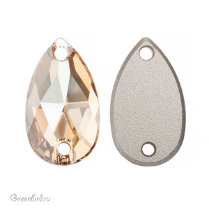 Swarovski пришивные 3230 Капля 18х10,5 мм, золотистая дымка (#001GSHA), 1 шт.