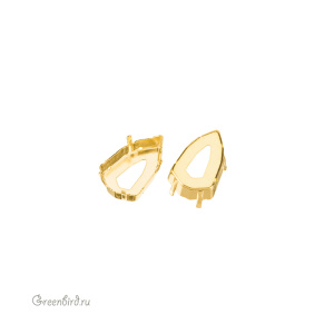 4707 Оправа для ювелирного кристалла Slim Trilliant FS 7,8х4,9 мм, золото